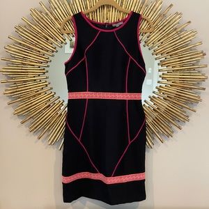 Tinley Road Black Mini Dress with Pink Trim